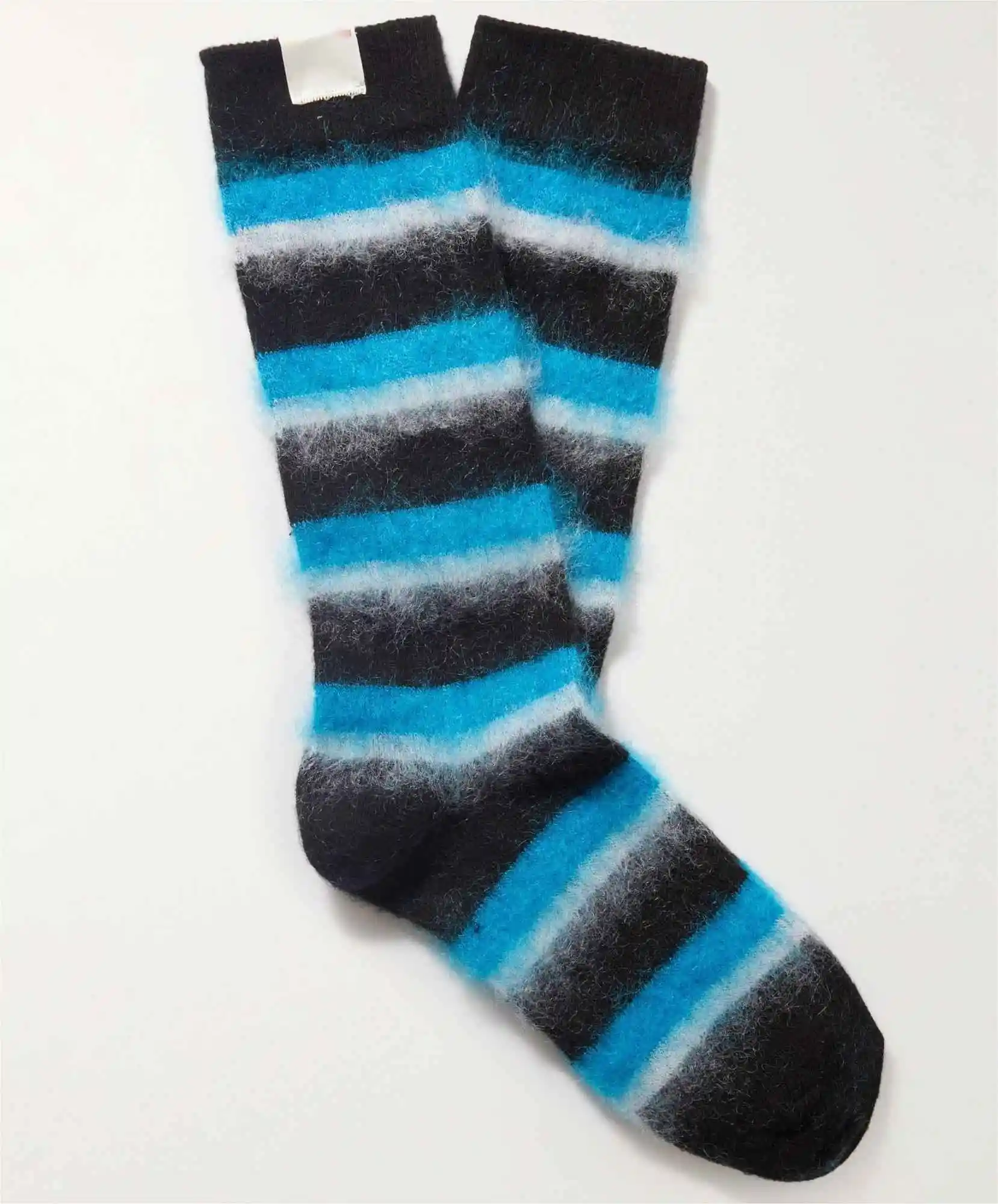 2024 от производителя OEM, вязаные пушистые носки с логотипом, высококачественные мужские и женские хлопковые мохеровые носки в полоску на заказ