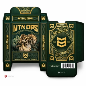 Emballage de boîte à cigarettes Full Dieline avec motif Chevron en feuille d'or et mascotte Ram - Product Image 1