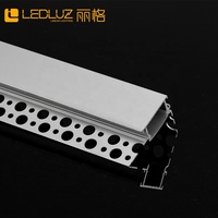Profilé LED en aluminium sans cadre pour éclairage linéaire mural et de plafond, canal encastré pour cloison sèche, bande LED 20 mm