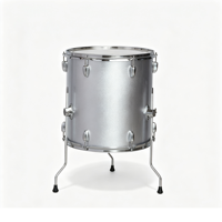 Vente en gros de tambour tom de scène en bois de peuplier de 16 pouces, réglable, monocouche, avec peaux en polyester, pour batterie