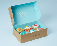 Boîte cadeau pour biscuits personnalisée, recyclable, gaufrée, auto-élevante, avec séparateurs, pour articles de boulangerie et petites entreprises
