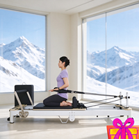 Reformer de Pilates professionnel en aluminium de qualité studio, réglable, construction en alliage durable pour les lieux d'entraînement de Pilates professionnels