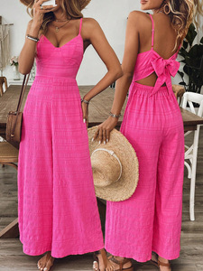 Venta Directa de Fábrica: Vestido Largo Casual de Verano con Cuello en V, Tirantes Finos, Color Sólido, Estilo Espagueti, Largo hasta el Suelo, Encaje Natural, Lavable - Product Image 6