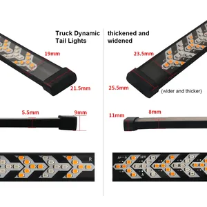 YD 1M e 2.4M LED turn signal tiras | 12/24V, vermelho e amarelo | para caminhão, carro, Jeep SUV-Estacionar/reverter aviso - Product Image 2