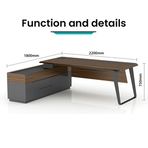 Factory Direct Wholesale Modern Boss Factory Model Executive Office <b>Desk</b> Patented Design MDF Furniture for School Use - Product Image 2