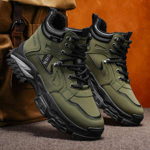 Botas de invierno retro para hombre, estilo Martin, con plataforma, deportivas, casuales, con cordones, para caminar. - Product Image 4