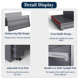 Lightweight Single-sided Armazém Prateleiras com 5 camadas de armazenamento Prateleiras Suportes de exibição ajustáveis Prateleiras personalizadas - Product Image 2