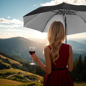 Parapluie pliant 3 sections 21 pouces 8K, petit et portable, avec impression personnalisée, parapluie bouteille de vin fantaisie promotionnel pour entreprises, vente en gros - Product Image 4