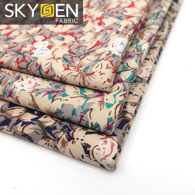 Skygen बुना नरम फूल डिजाइन fabric_for_clothing पुष्प कपड़े सूती कपड़े चीन से आयात