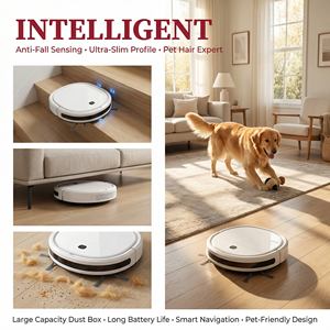 Aspirateur robot intelligent avec fonctionnalité humide et sèche, idéal pour la maison et l'hôtellerie, écologique, balayage et lavage en un seul geste - Product Image 2