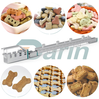 Machine de fabrication de biscuits pour chiens entièrement automatique, ligne d'extrusion industrielle pour aliments pour animaux de compagnie, PLC, acier inoxydable 304, 80 kg/h, garantie de 2 ans