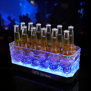 Cubo de hielo cuadrado iluminado con LED, enfriador de cerveza de plástico para fiestas con diseño de frutas, para bar, KTV, tina para bebidas - Product Image 4