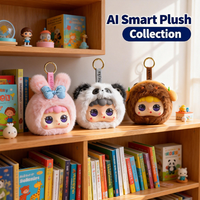 Promotion : Pendentif de sac à dos interactif intelligent IA en peluche brodée, personnages Panda, Lapin, Capybara, compagnon d'anniversaire