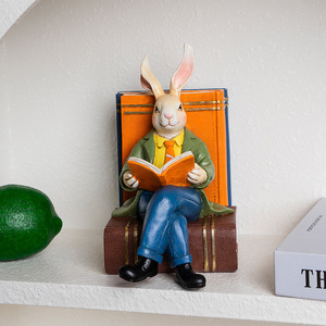 Nuovi prodotti transfrontalieri: <span class=keywords><strong>Mr</strong></span>. Reading <span class=keywords><strong>Rabbit</strong></span>, ornamenti a forma di coniglio, per soggiorno, ingresso, mobile TV, in resina - Product Image 4