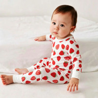 Pyjamas en bambou personnalisés en gros, vêtements de nuit doux pour bébé fille, ensemble décontracté respirant pour enfants 2 pièces, taille 2T, printemps automne, unisexe