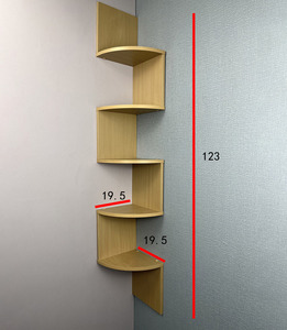 Estantes <span class=keywords><strong>de</strong></span> esquina <span class=keywords><strong>de</strong></span> pared <span class=keywords><strong>de</strong></span> madera para el hogar, Repisas <span class=keywords><strong>de</strong></span> esquina combinado <span class=keywords><strong>de</strong></span> múltiples pisos, 5 capas y 6 capas - Product Image 4