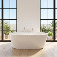 Baignoire autoportante moderne en acrylique écologique à prix compétitif avec drain automatique pour petite salle de bain intérieure