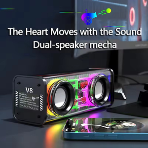 V8 Portable Transparent Wireless Home Party Outdoor <b>Mini</b> Bluetooth <b>Speaker</b> with RGB Light - Product Image 4