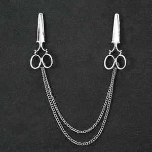 Vintage Moda Avião Tesoura Forma Homens Longa Cadeia Broches Terno dos homens Vestuário Acessórios Ornamento Broche Decorativo Pin - Product Image 6