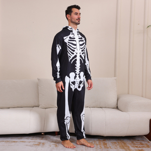 Pijama de Esqueleto Unisex Talla Grande <span class=keywords><strong>para</strong></span> <span class=keywords><strong>Mujer</strong></span>, Mameluco Casual <span class=keywords><strong>para</strong></span> Fiestas de <span class=keywords><strong>Halloween</strong></span> y Cosplay, Ropa de Dormir Familiar - Product Image 5