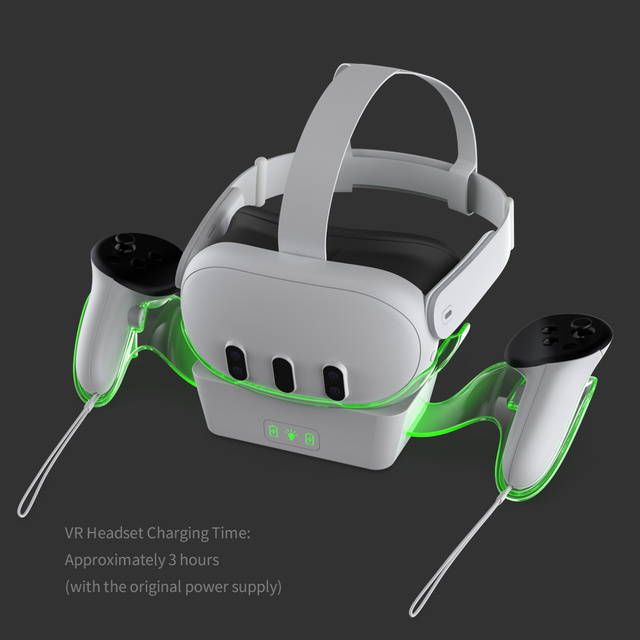 Honcam Charging Dock 600mahx4 Rechargeable Battery for Meta Quest 3 Controller Headset