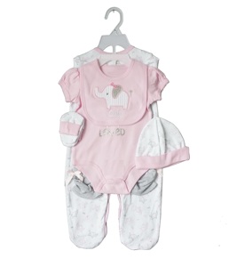 Ropa de bebé recién <span class=keywords><strong>nacido</strong></span>, conjunto de 6 piezas, pantalones, babero, mono, <span class=keywords><strong>gorro</strong></span> <span class=keywords><strong>y</strong></span> calcetines para bebé recién <span class=keywords><strong>nacido</strong></span> - Product Image 3