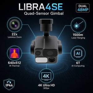 LIBRA-4SE Quad Sensor UAV <b>Gimbal</b> <b>Camera</b> 48MP 22x Zoom 4K Visible 640 by 512 Thermal 1500m LRF 6TOPS AI for Industrial Inspection - Product Image 4