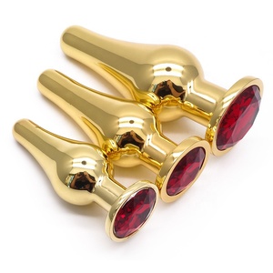 3 in 1 colore dorato viso liscio anale Plug Set Sex Toys per <span class=keywords><strong>uomo</strong></span> donne masturbazione - Product Image 1