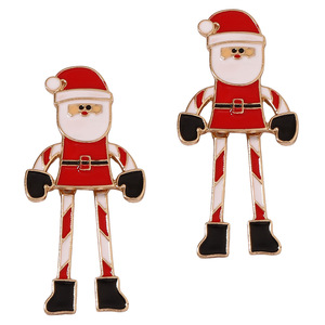 Pendientes de Santa Claus para Navidad, de aleación esmaltada, elegantes y a la moda, para uso diario de mujer - Product Image 4