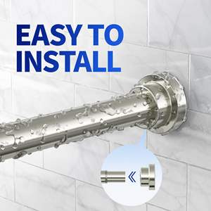 Tige de <span class=keywords><strong>tringle</strong></span> à rideau extensible en acier inoxydable, 25mm, anti-dérapante, <span class=keywords><strong>sans</strong></span> perçage, pour le séchage des vêtements - Product Image 4