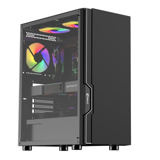 KINPOWER Gaming Case Pc Computer Best Selling Tempered Glass RGB Light Strip Pc Desktop Computer Gaming