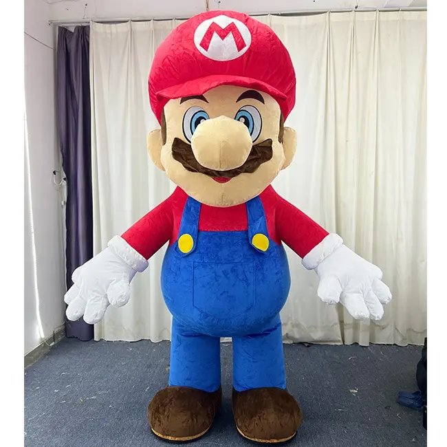 Efun adedi 1 adet sıcak şişme süper Mario Luigi maskot kostüm yetişkin için özelleştirilmiş karikatür cadılar bayramı karnaval maskot kostümleri