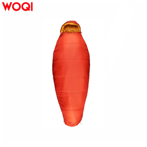 Sac de couchage Woqi pour adulte, en nylon, rembourré de duvet, respirant, 3 saisons, camping en plein air, longueur standard, orange rouge - Product Image 4