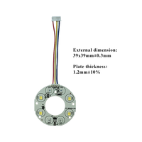 Module de carte LED à lumière blanche IR double 2835 pour caméra CCTV, entrée 5V, 39 x 39 mm, PCBA SMD, épaisseur de cuivre 1 oz, vision nocturne