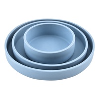 Assiette Ronde Classique en Silicone pour Enfants avec Logo Personnalisé OEM, Sans BPA, Qualité Alimentaire, Motif Uni, Durable et Non Toxique pour Usage Domestique