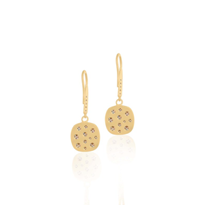 Boucles d'oreilles pendantes en or massif avec design en forme de cercle, bijoux élégants et raffinés, cadeau de mariage pour femme, cadeau significatif - Product Image 3