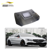 Couvercle de pare-choc avant en Fiber de carbone pour Benz classe C W205 C63 AMG coupé 2015 2016 2017 2018 verre transparent