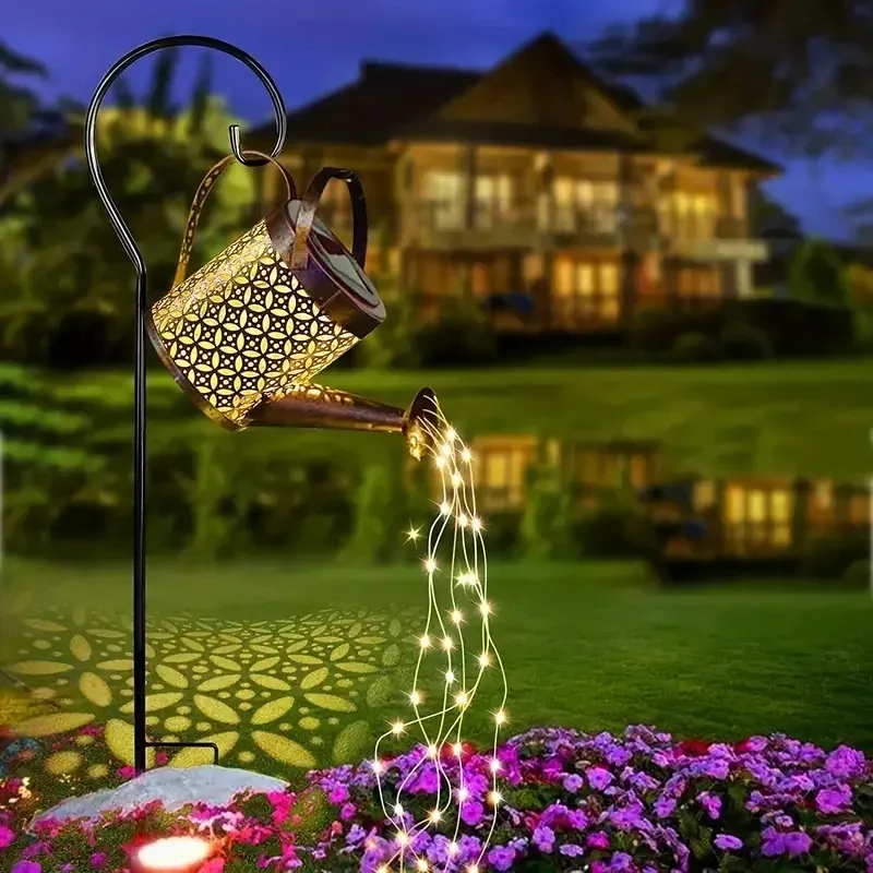 Timjay полый кованый душ со звездами, душ и свет, украшение для газона во дворе, светодиодная Солнечная лампа для полива, сказочный сад