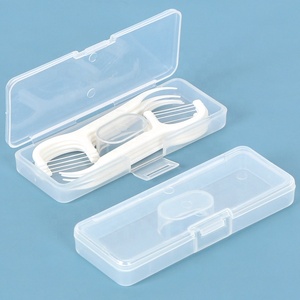 SUNSHING Étui à cure-dents portable en plastique transparent, petit format, 8 cure-dents, pour voyage, avec rangement pour fil <span class=keywords><strong>dentaire</strong></span> et cure-dents de poche - Product Image 1