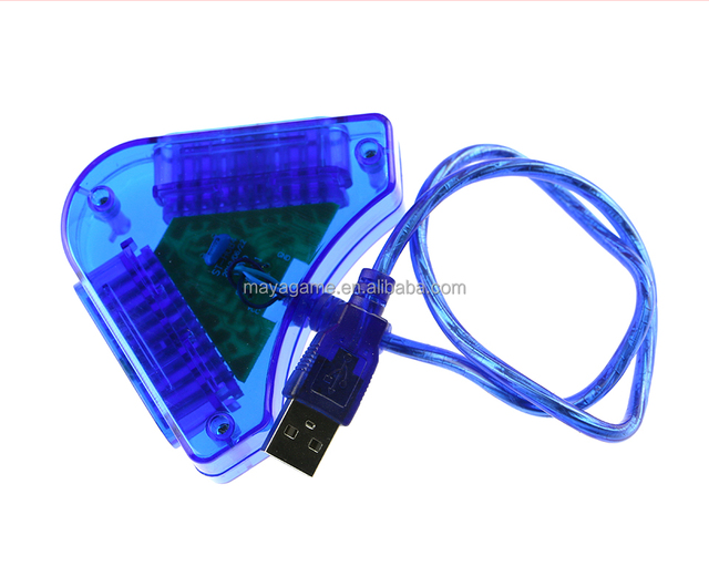 USB Dual Player Converter for PS2 to PC Games CD Adapter Cable for Playstation 2 PC USB Game Controller