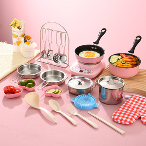 Mini Kitchen Play Set Metal Cooking Utensils For Pretend Play Age 5 7 Years Simulated Kitchen Toy - Product Image 2