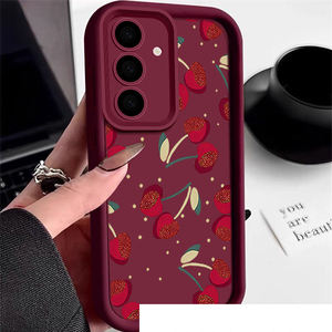 Coque de téléphone portable en TPU avec motif cerise rouge magnifique, style lentille en échelle, antichoc pour <span class=keywords><strong>Samsung</strong></span> A26 A32 A33 A34 A35 A36 A50 A51 - Product Image 5