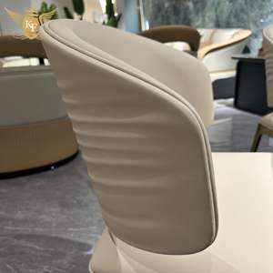 KF <span class=keywords><strong>CASA</strong></span> <span class=keywords><strong>Chaise</strong></span> de salle à manger moderne en cuir blanc pieds en métal de luxe de haute qualité - Product Image 4