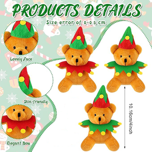 All'ingrosso Mini morbido orso peluche da indossare cappello grande premi in aula di natale elfo orso peluche per bambini adulti festa - Product Image 3