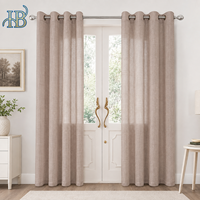 Rideaux Voile Semi-Transparents Modernes Isolants en Coton et Lin Tissé 110 GSM, Sur Mesure, Toutes Saisons, à Œillets, pour Salon