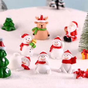 สวน Fairy ภูมิทัศน์ Micro Santa Snowman เครื่องประดับคริสต์มาส Mini รูปปั้น Figurines งานฝีมือ Xmas ฤดูหนาวกระถาง Decor