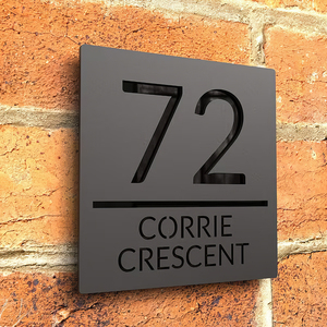 Hiện Đại Màu Đen Nhà Số Dấu Hiệu Hình Chữ Nhật Acrylic Nhà Dấu Hiệu Tùy Chỉnh Logo Nhà Số Dấu Hiệu - Product Image 1