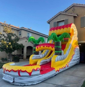 Thương mại thuê cha mẹ con giải trí trượt nước mùa hè Hawaii phong cách chủ đề <span class=keywords><strong>Inflatable</strong></span> trượt nước với Máy thổi khí cho trẻ em - Product Image 5