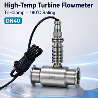 Débitmètre à turbine haute température 180 degrés DN4-DN80 en acier inoxydable pour eau chaude, huile et liquides, avec sortie impulsion RS485 4-20mA