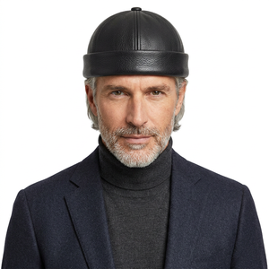 Chapeau de cowboy en cuir véritable épais - Style vintage, coupe-vent, chaud, pour les voyages, la plage, usage quotidien, haute commodité, unisexe, adulte, personnalisable - Product Image 1